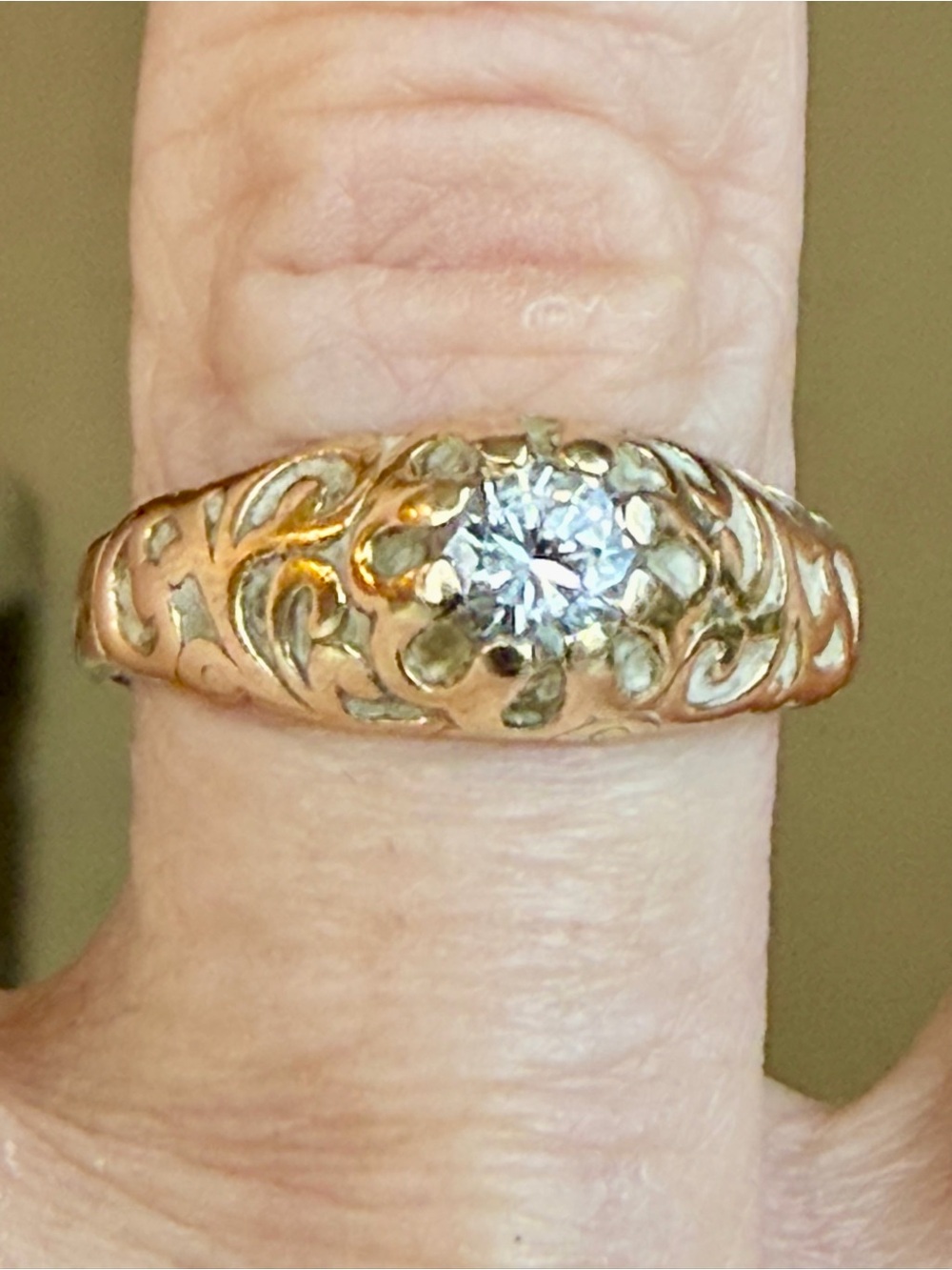 14 karat gold, and Diamond Ring - Picture 5 of 8